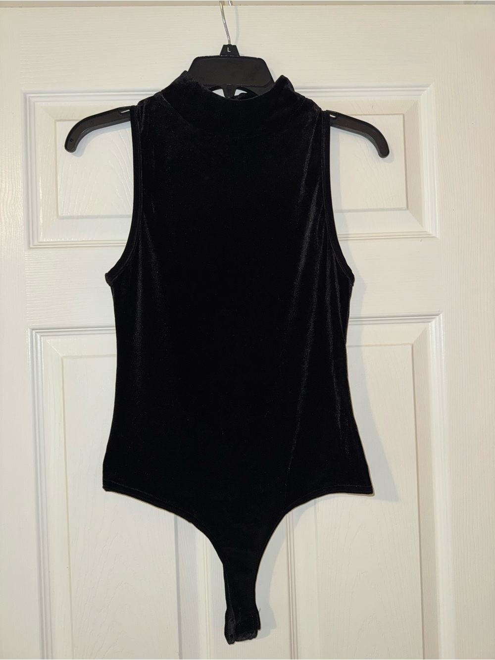 NUDE Black Velvet Mock Neck Bodysuit